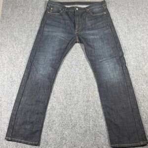 Levis 513 Slim Straight Jeans Mens 38x32 Dark Wash Indigo Denim 08513-0582